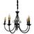 Candelabru Cristal Perla, 5xE14, Negru, Inaltime Reglabila