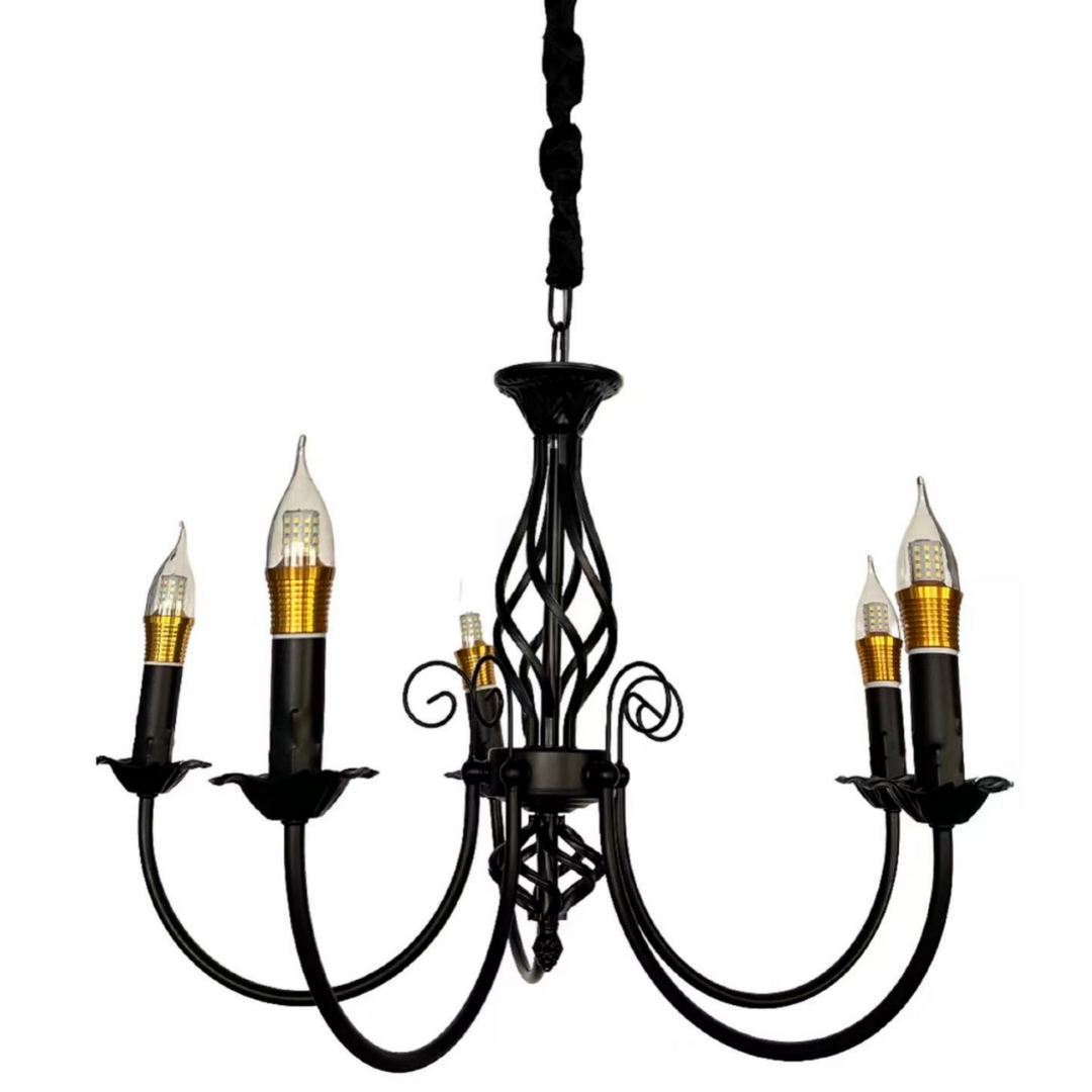Candelabru Perla, 5xE14, 49x37cm, Negru, Inaltime Reglabila Candelabre Cristal Default Title Alessandro Design