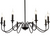 Candelabru Cristal Oliveto 8xE14, Diametru 92cm, Negru, Inaltime Reglabila