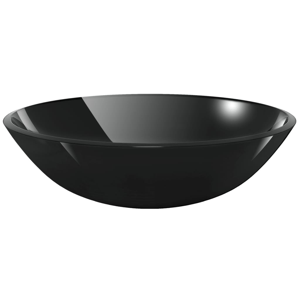 Chiuveta de baie din sticla calita, 42 cm, negru