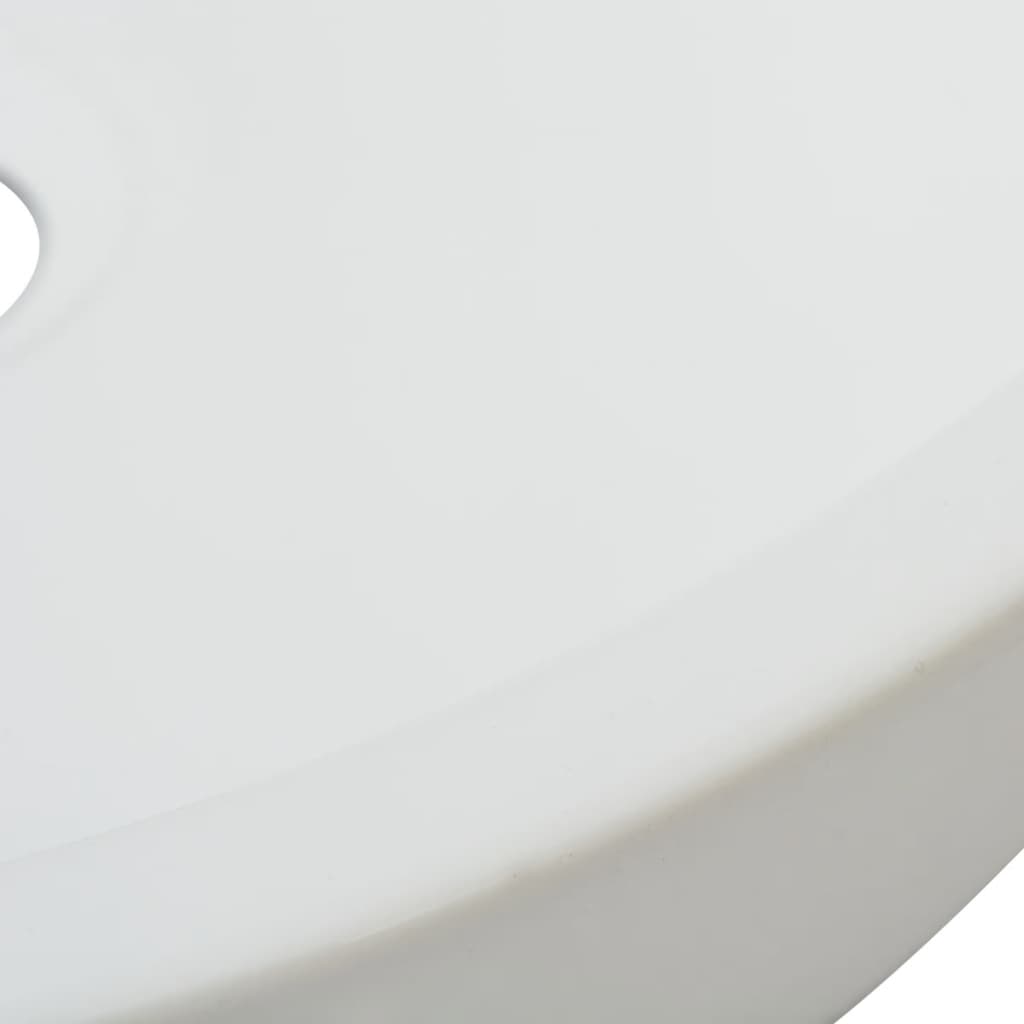 Chiuveta de baie din ceramica, rotunda, 42 x 12 cm, alb