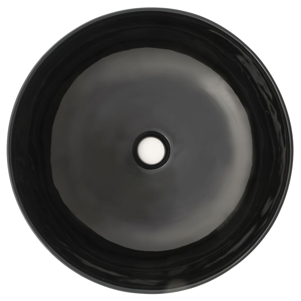 Chiuveta din ceramica, rotunda, 41,5 x 13,5 cm, negru