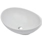 Chiuveta de baie cu robinet mixer, ceramica, oval, alb