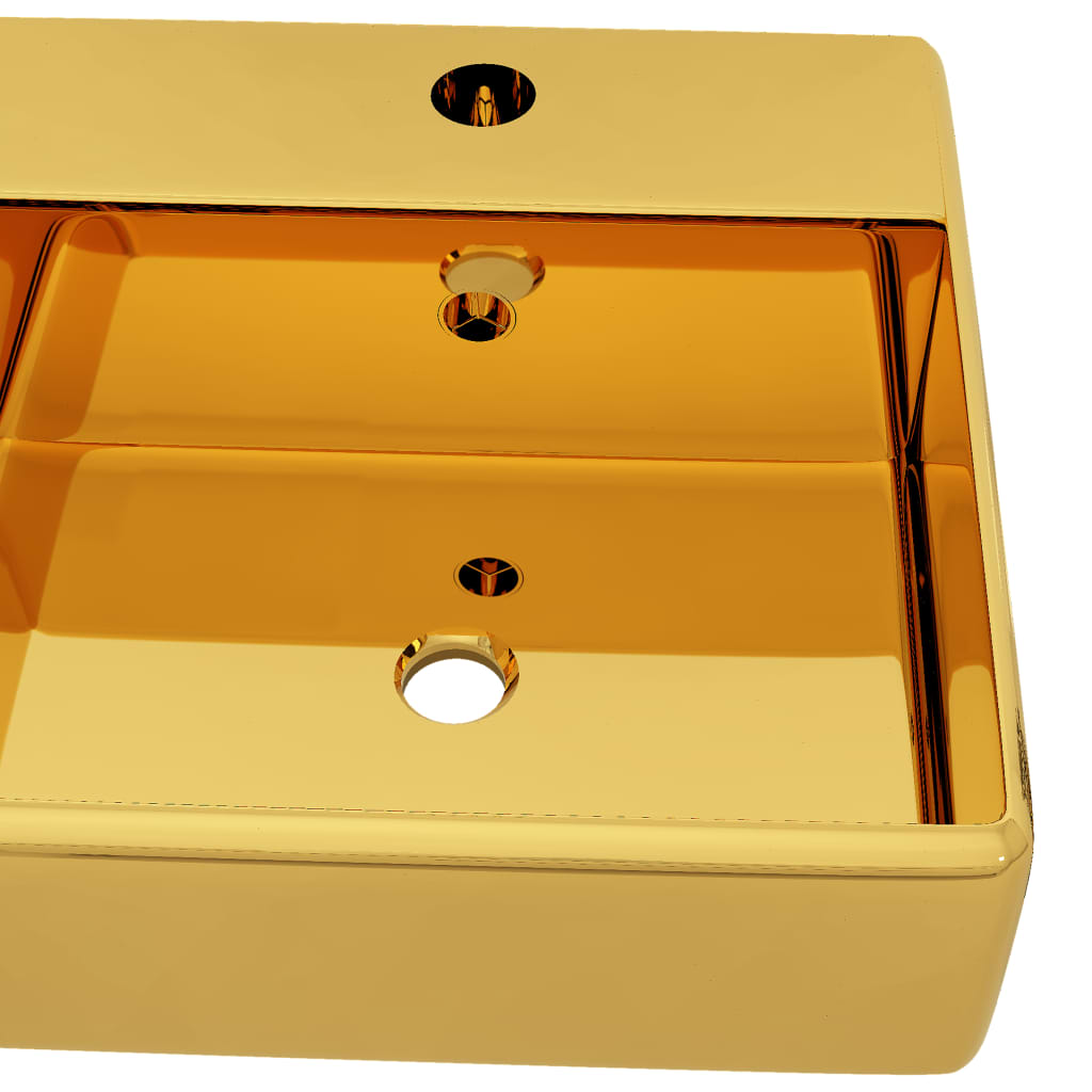 Chiuveta cu preaplin, auriu, 41 x 41 x 15 cm, ceramica