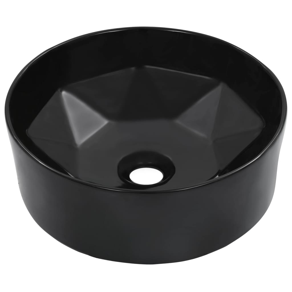 Chiuveta de baie, negru, 36 x 14 cm, ceramica