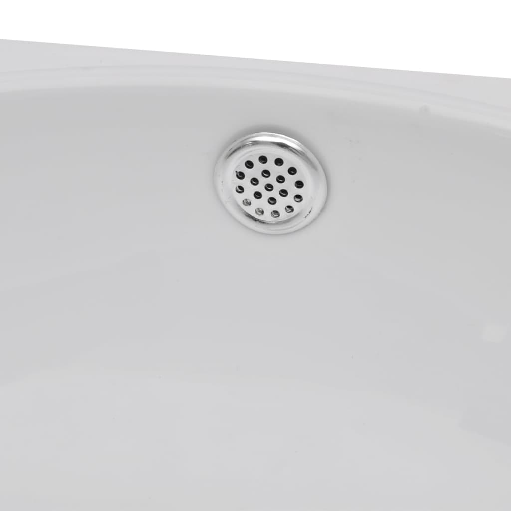 Chiuveta de baie, orificiu robinet & preaplin, alb, ceramica