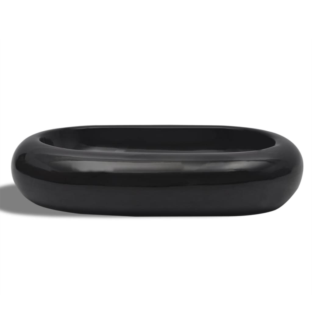 Chiuveta de baie din ceramica, ovala, negru