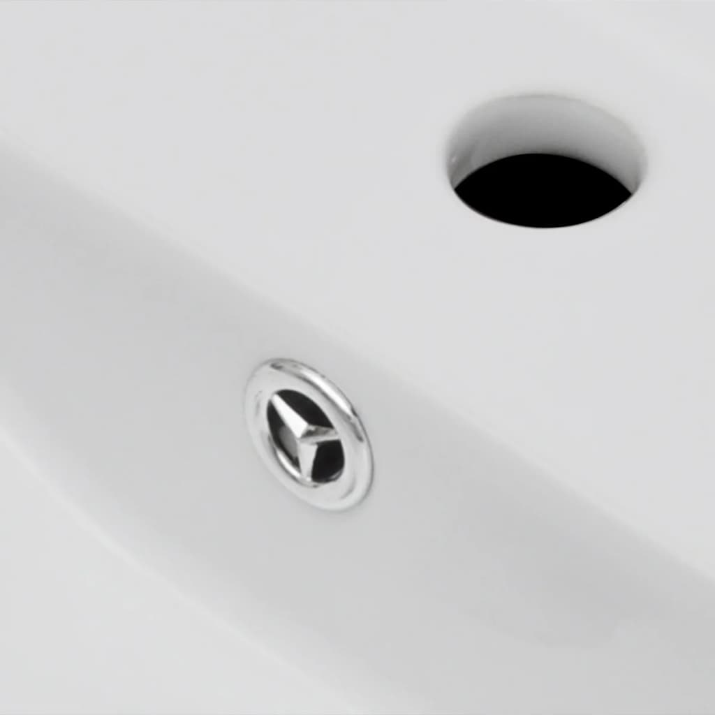 Chiuveta baie alb ceramica dreptunghiular loc robinet/preaplin