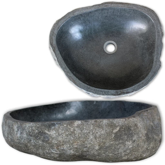 Chiuveta din piatra de rau, 46-52 cm, ovala 