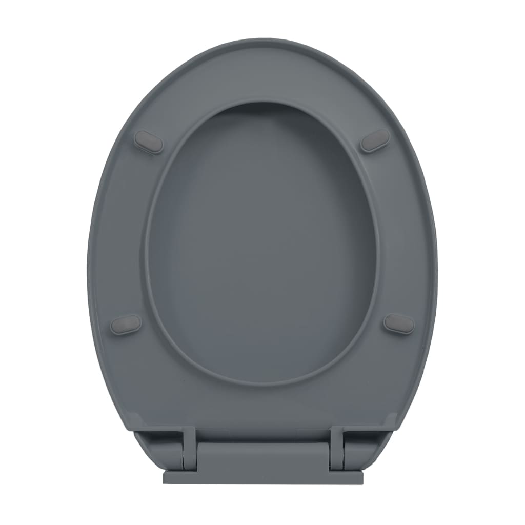 Capac WC cu inchidere silentioasa, gri, oval
