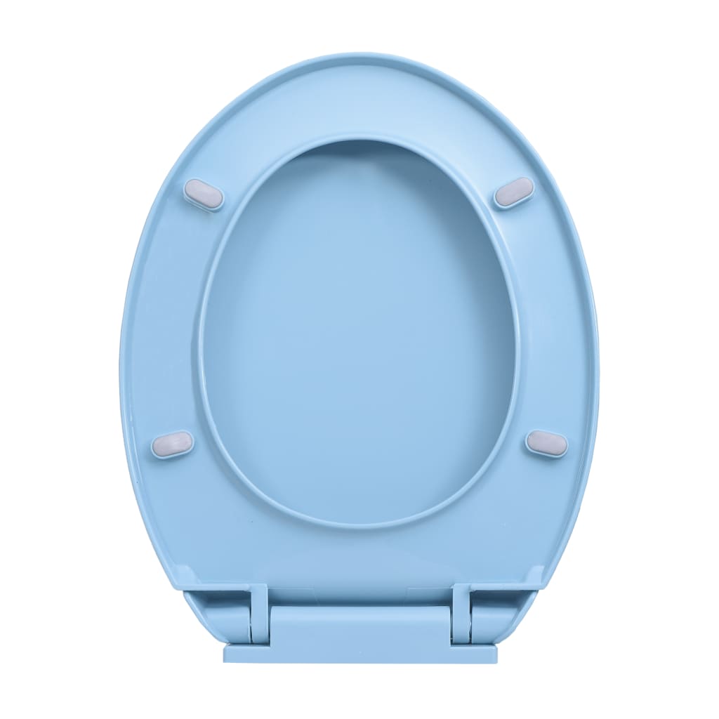 Capac WC cu inchidere silentioasa, albastru, oval