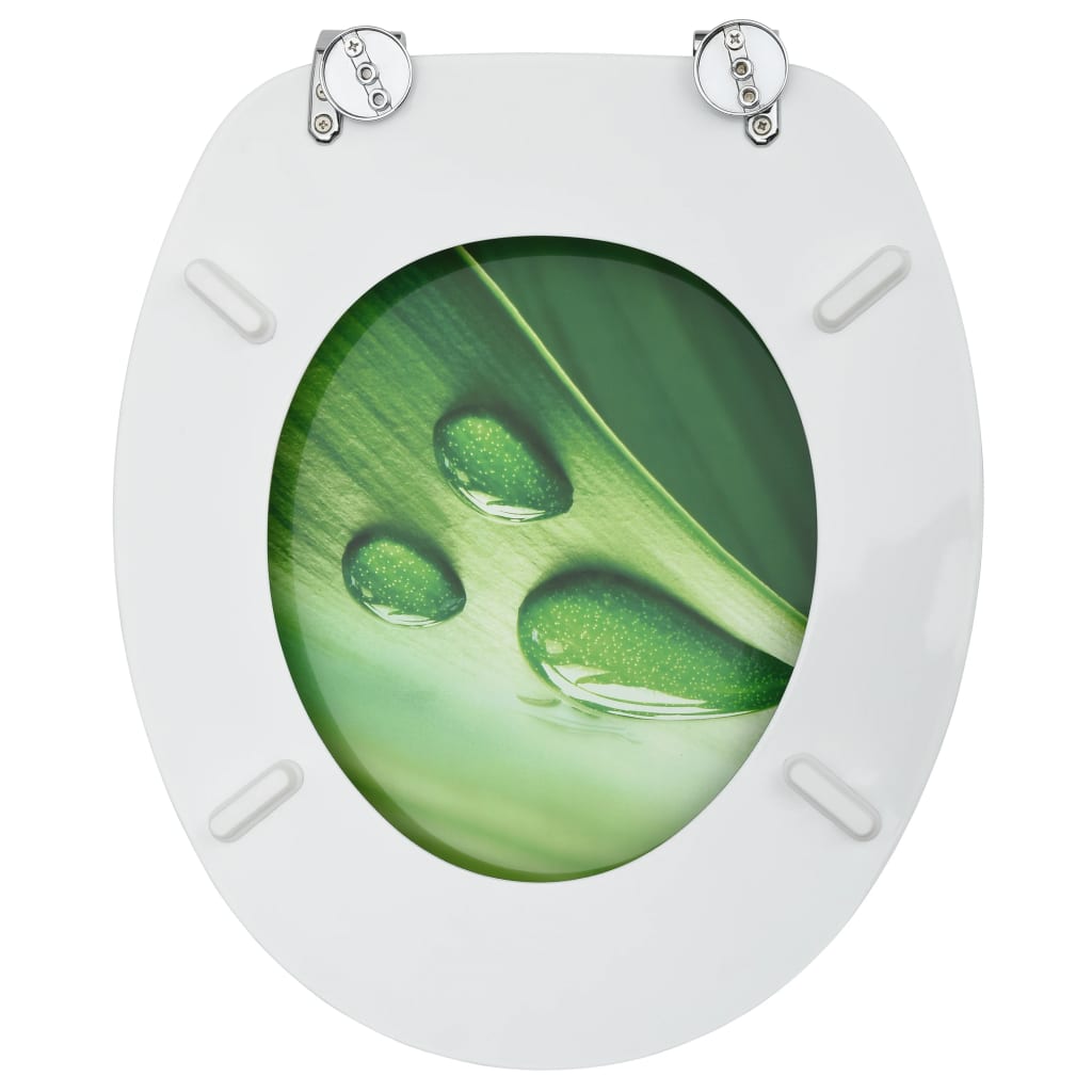 Capac WC, MDF, verde, model picatura de apa
