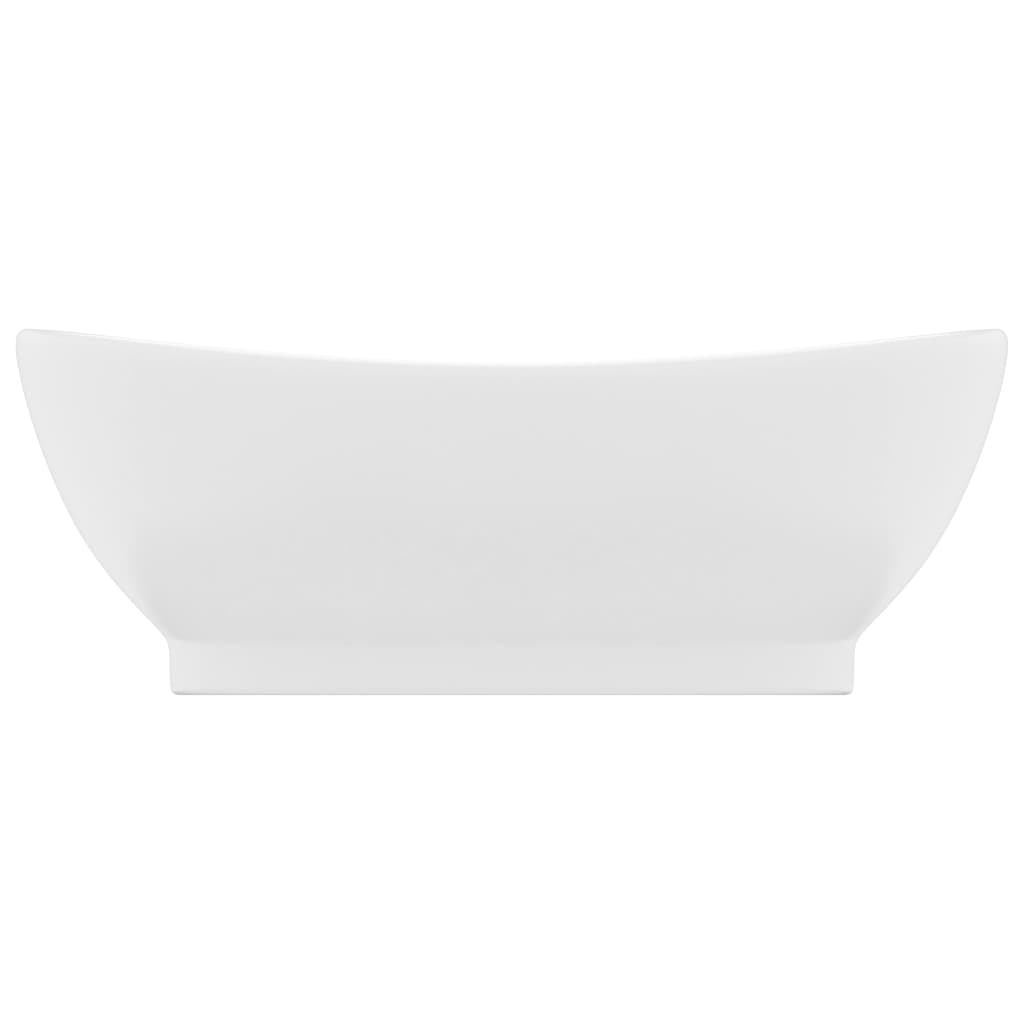 Chiuveta lux cu preaplin, alb mat, 58,5x39 cm ceramica, oval
