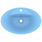 Chiuveta lux cu preaplin, bleu mat, 58,5x39 cm, ceramica, oval
