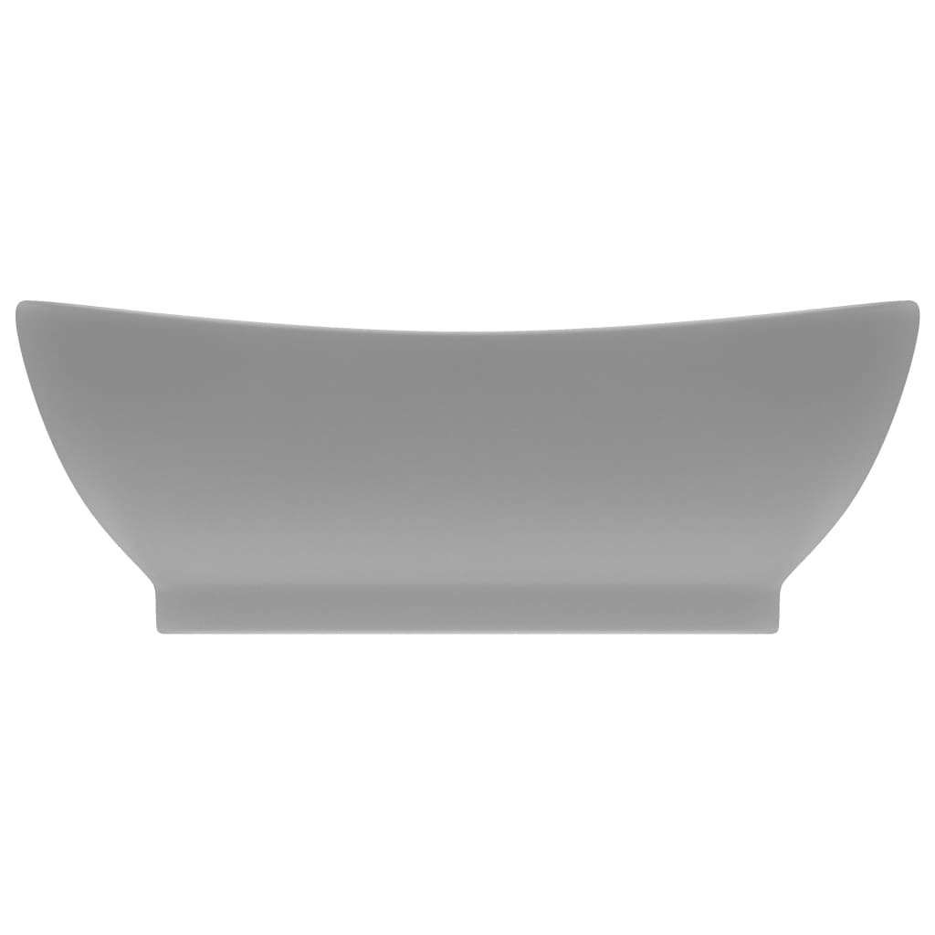 Chiuveta lux cu preaplin gri deschis mat 58,5x39cm ceramic oval
