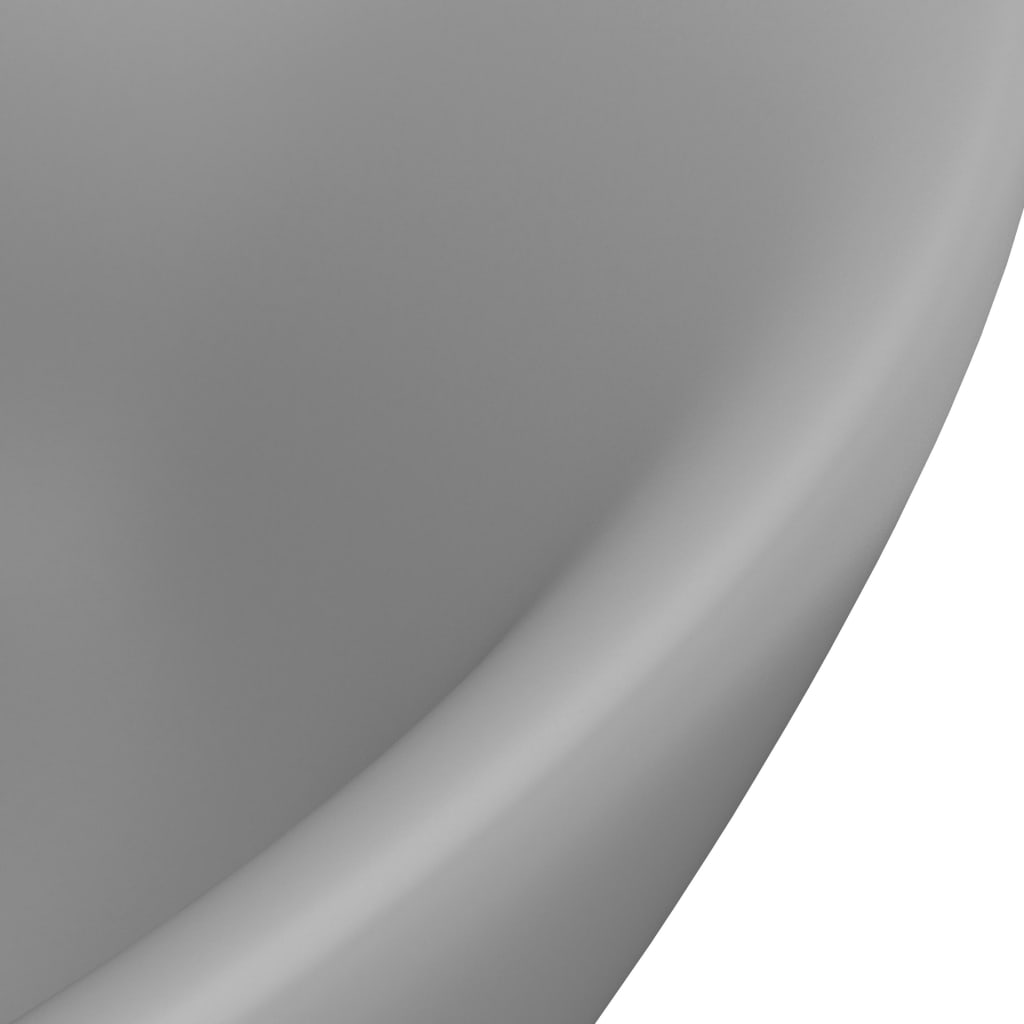 Chiuveta lux cu preaplin gri deschis mat 58,5x39cm ceramic oval