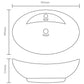 Chiuveta lux cu preaplin gri inchis mat 58,5x39cm ceramica oval