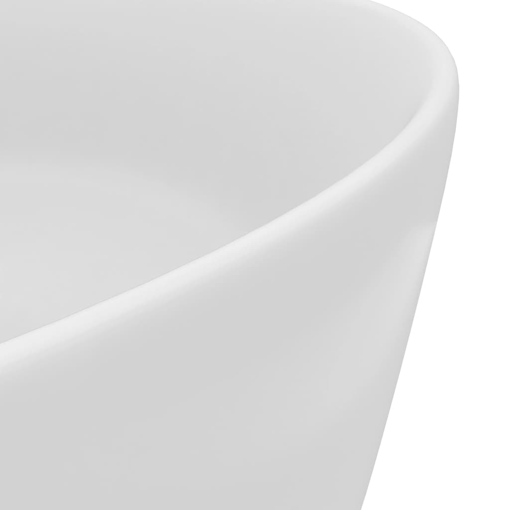 Chiuveta de baie lux, alb mat, 40 x 15 cm, ceramica, rotund