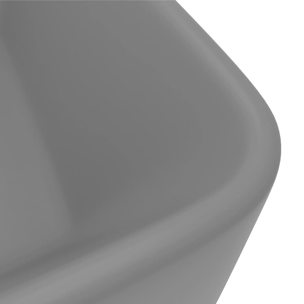 Chiuveta de baie lux, gri deschis mat, 41x30x12 cm, ceramica