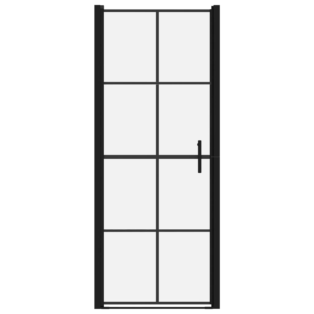 Usa de dus, negru, 91 x 195 cm, sticla securizata