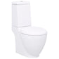 Vas WC toaleta de baie, alb, ceramica, rotund, flux inferior