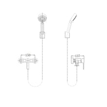 Baterie Cada cu Set de Dus, din Inox, Satinat - KORMAN