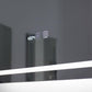 Oglinda LED Dreptunghiulara 100x60cm, Rama Neagra, cu Functie Dezaburire, Sistem Touch si Afisaj Ceas Electronic, Lumina Rece, Colectia Marcello Funghi