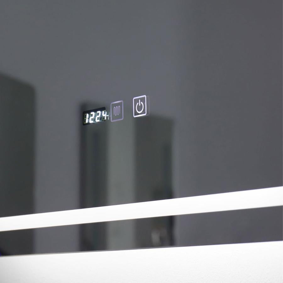 Oglinda LED Dreptunghiulara 70x50cm Colectia Marcello Funghi Rama Neagra, cu Functie Dezaburire, Sistem Touch, Lumina Rece